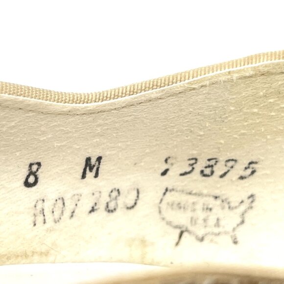 Vintage‎ Cream Lace Over Gold Cottagecore Kitten Heels Pumps Shoes - Picture 14 of 14